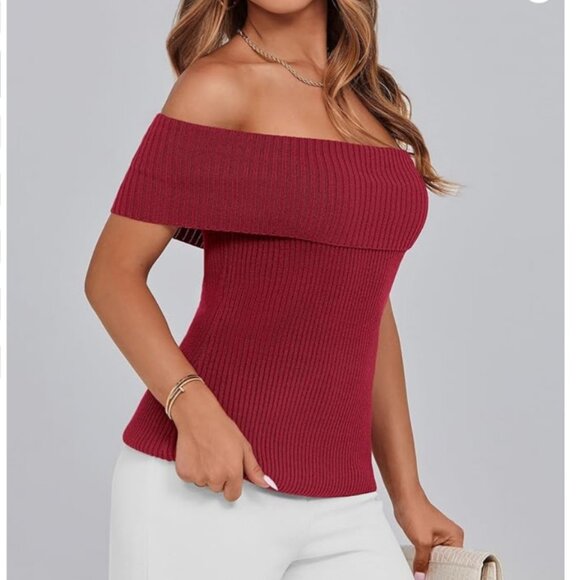 NWT Pretty Garden Off Shoulder Sleeveless Sweater L Large - Picture 3 of 11